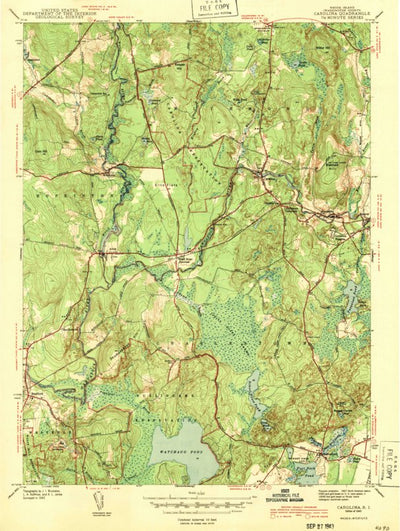 United States Geological Survey Carolina, RI (1943, 31680-Scale) digital map