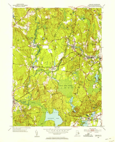 United States Geological Survey Carolina, RI (1953, 31680-Scale) digital map