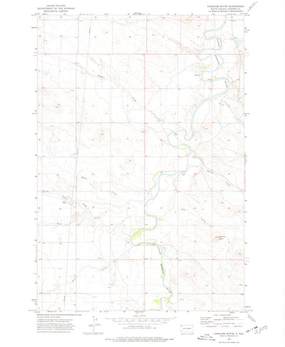 United States Geological Survey Caroline Butte, SD (1974, 24000-Scale) digital map