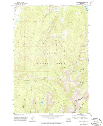 United States Geological Survey Carpp Ridge, MT (1971, 24000-Scale) digital map