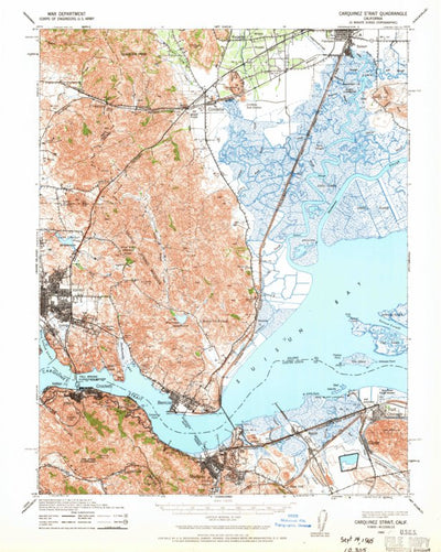 United States Geological Survey Carquinez Strait, CA (1940, 62500-Scale) digital map