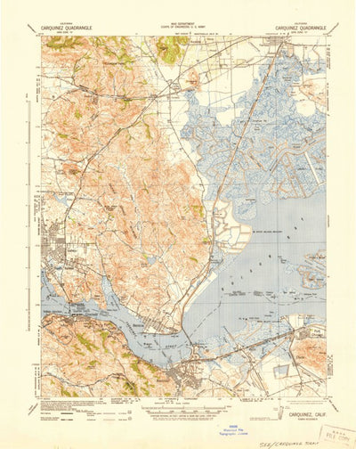 United States Geological Survey Carquinez Strait, CA (1942, 62500-Scale) digital map