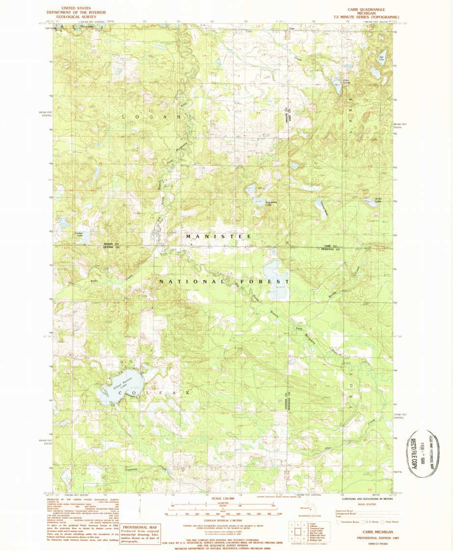 Carr, MI (1987, 24000-Scale) Map by United States Geological Survey ...