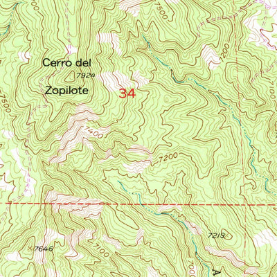 United States Geological Survey Carracas, CO-NM (1954, 24000-Scale) digital map