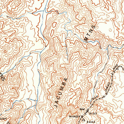 United States Geological Survey Carrizo Mountain, CA (1942, 62500-Scale) digital map
