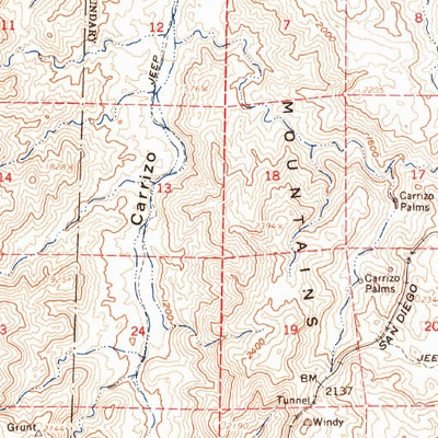 United States Geological Survey Carrizo Mountain, CA (1959, 62500-Scale) digital map