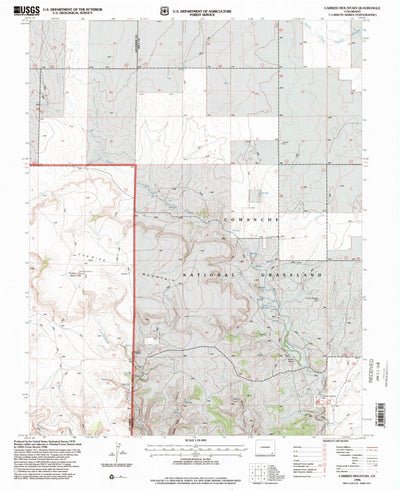 United States Geological Survey Carrizo Mountain, CO (1996, 24000-Scale) digital map
