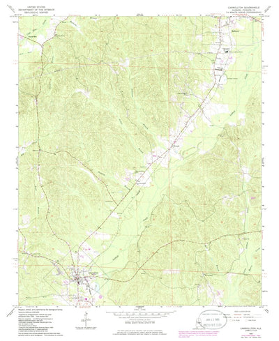 United States Geological Survey Carrollton, AL (1967, 24000-Scale) digital map