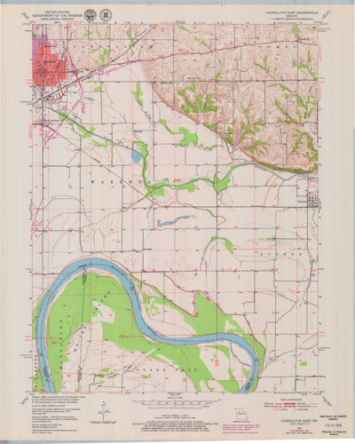 United States Geological Survey Carrollton East, MO (1951, 24000-Scale) digital map