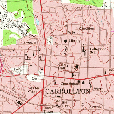 United States Geological Survey Carrollton, GA (1973, 24000-Scale) digital map