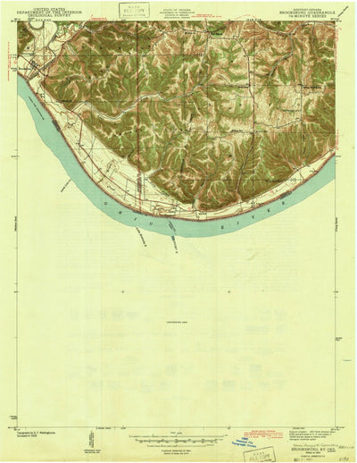 United States Geological Survey Carrollton, KY-IN (1943, 24000-Scale) digital map
