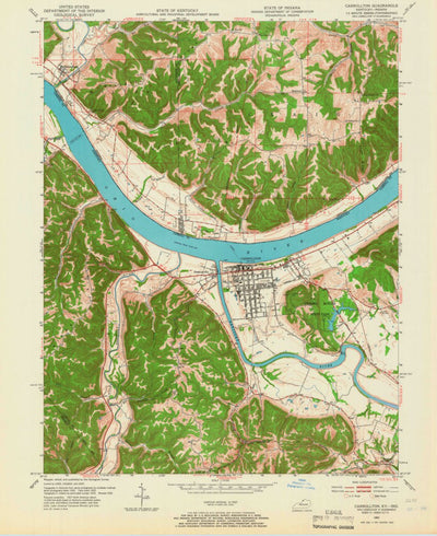 United States Geological Survey Carrollton, KY-IN (1953, 24000-Scale) digital map