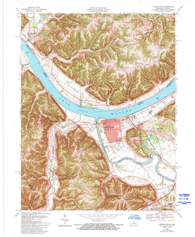 United States Geological Survey Carrollton, KY-IN (1967, 24000-Scale) digital map