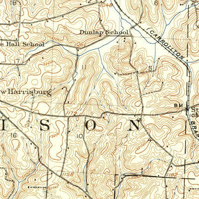 United States Geological Survey Carrollton, OH (1910, 62500-Scale) digital map