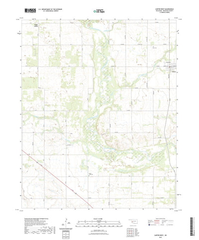 United States Geological Survey Carter West, OK (2022, 24000-Scale) digital map