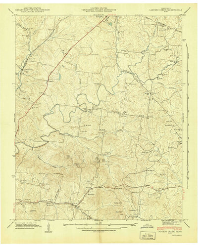 United States Geological Survey Carters Creek, TN (1941, 24000-Scale) digital map