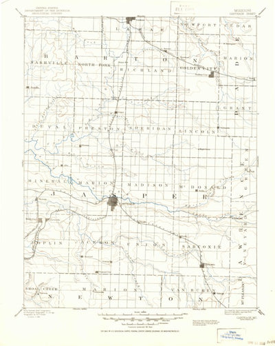 United States Geological Survey Carthage, MO (1894, 125000-Scale) digital map