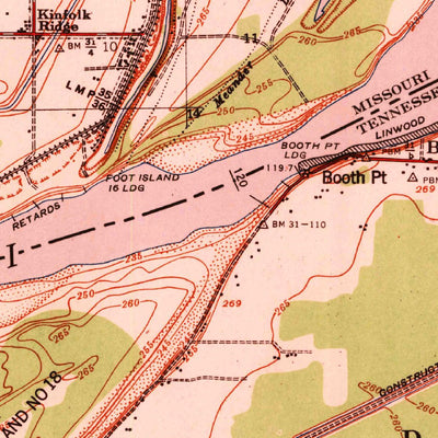 United States Geological Survey Caruthersville, MO-TN-AR (1939, 62500-Scale) digital map