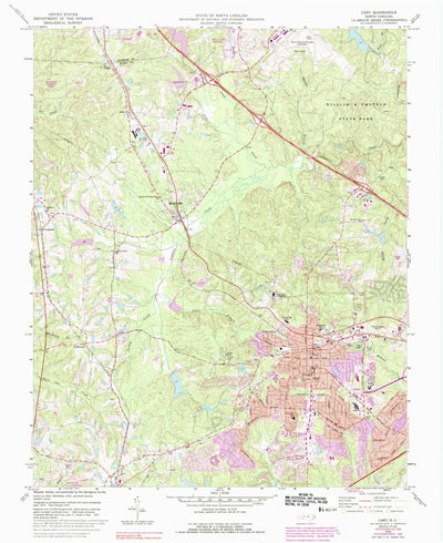 United States Geological Survey Cary, NC (1973, 24000-Scale) digital map