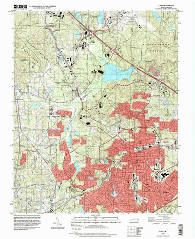 United States Geological Survey Cary, NC (1993, 24000-Scale) digital map