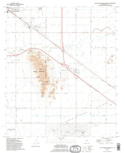 United States Geological Survey Casa Grande Mountains, AZ (1992, 24000-Scale) digital map