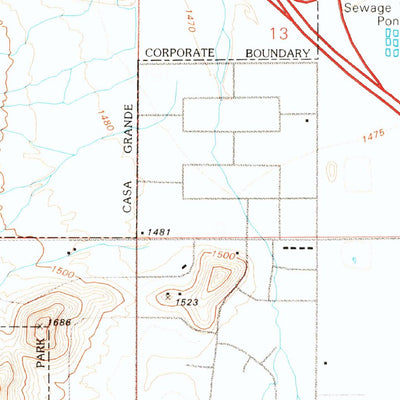 United States Geological Survey Casa Grande Mountains, AZ (1992, 24000-Scale) digital map