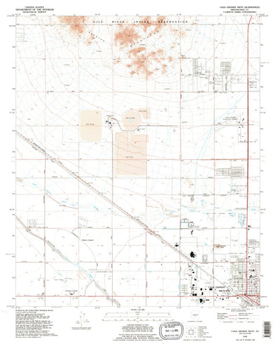 United States Geological Survey Casa Grande West, AZ (1992, 24000-Scale) digital map