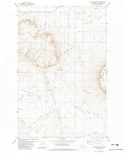 United States Geological Survey Cascade Colony, MT (1983, 24000-Scale) digital map