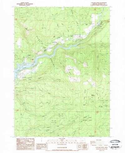 United States Geological Survey Cascade Gorge, OR (1988, 24000-Scale) digital map