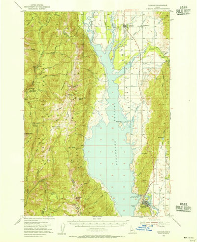 United States Geological Survey Cascade, ID (1954, 62500-Scale) digital map