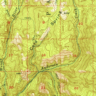 United States Geological Survey Cascade, ID (1954, 62500-Scale) digital map