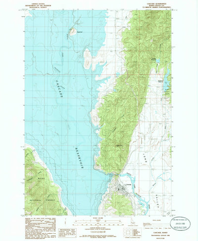 United States Geological Survey Cascade, ID (1985, 24000-Scale) digital map
