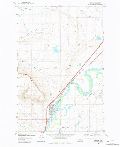 United States Geological Survey Cascade, MT (1983, 24000-Scale) digital map