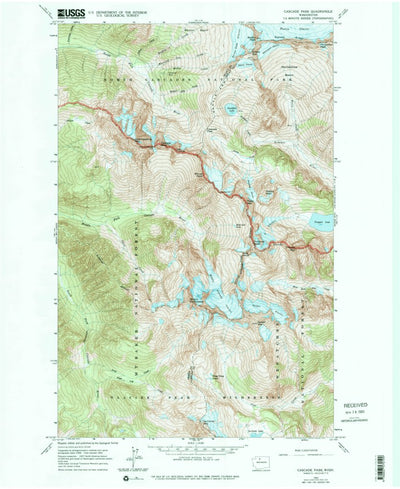 United States Geological Survey Cascade Pass, WA (1963, 24000-Scale) digital map