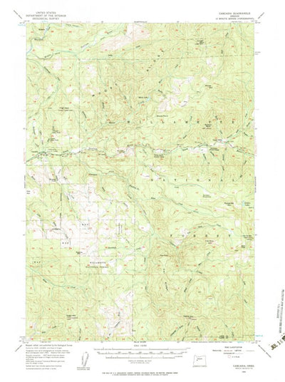 United States Geological Survey Cascadia, OR (1955, 62500-Scale) digital map