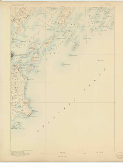 United States Geological Survey Casco Bay, ME (1893, 62500-Scale) digital map