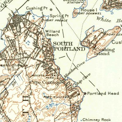 United States Geological Survey Casco Bay, ME (1916, 62500-Scale) digital map