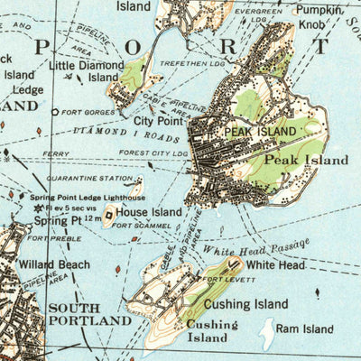 United States Geological Survey Casco Bay, ME (1941, 62500-Scale) digital map
