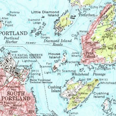 United States Geological Survey Casco Bay, ME (1957, 62500-Scale) digital map