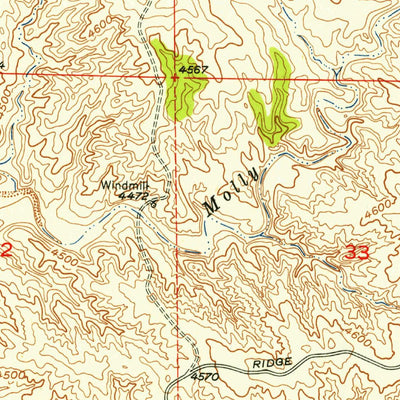United States Geological Survey Casebier Hill, WY (1950, 24000-Scale) digital map
