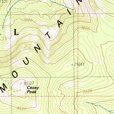 United States Geological Survey Casey Peak, MT (1985, 24000-Scale) digital map