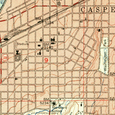 United States Geological Survey Casper, WY (1951, 24000-Scale) digital map