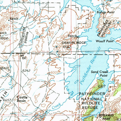 United States Geological Survey Casper, WY (1955, 250000-Scale) digital map