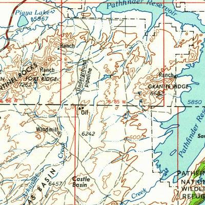 United States Geological Survey Casper, WY (1962, 250000-Scale) digital map