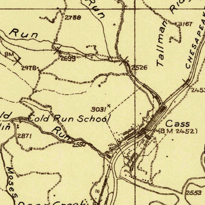 United States Geological Survey Cass, WV-VA (1922, 48000-Scale) digital map