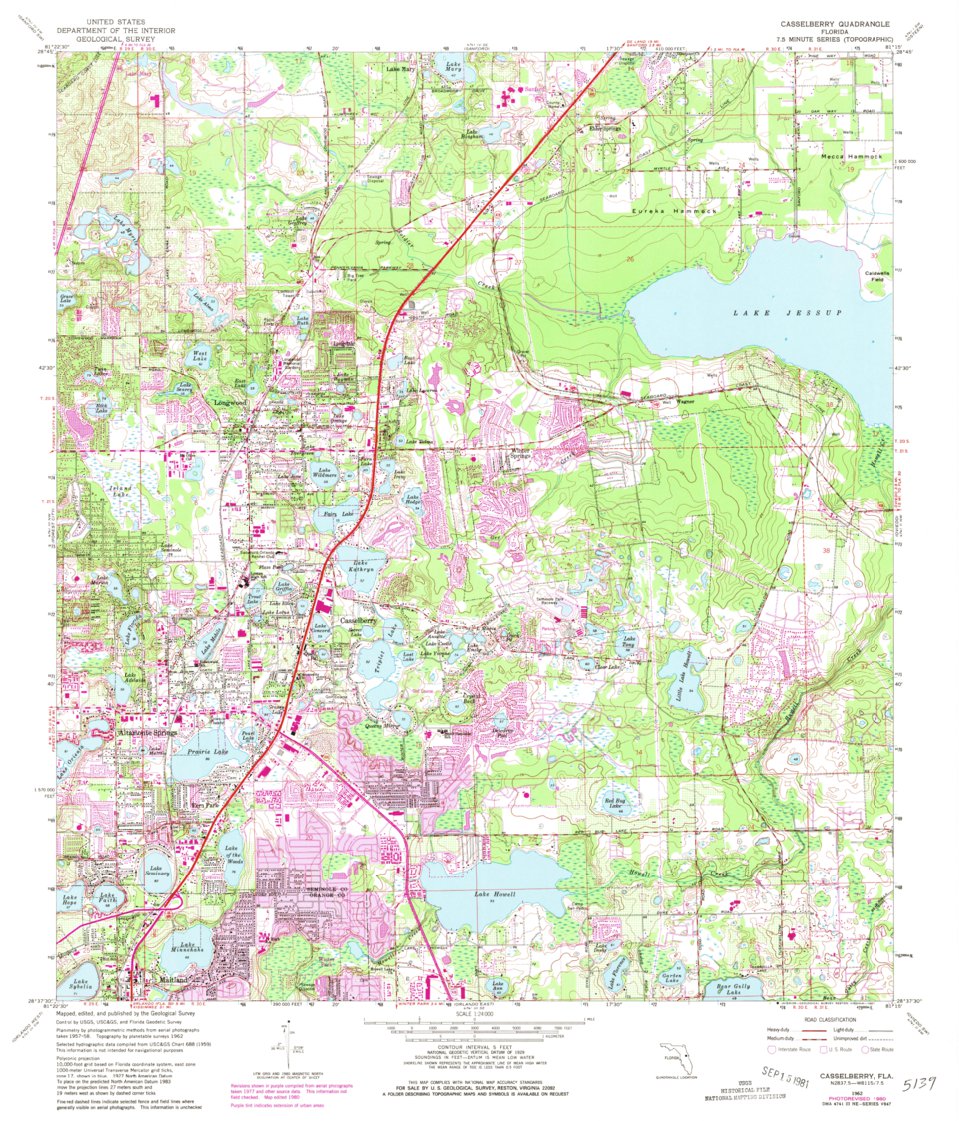 Casselberry, FL (1962, 24000-Scale) Map by United States Geological ...