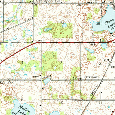 United States Geological Survey Cassopolis, MI-IN (1945, 62500-Scale) digital map