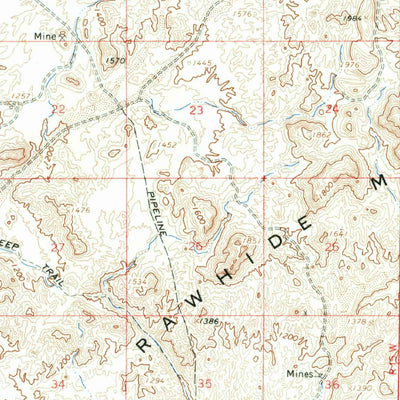 United States Geological Survey Castaneda Hills, AZ (1966, 62500-Scale) digital map