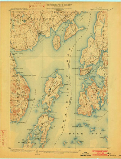 United States Geological Survey Castine, ME (1902, 62500-Scale) digital map
