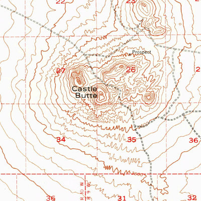 United States Geological Survey Castle Butte, CA (1956, 62500-Scale) digital map
